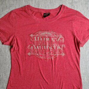 Harley Davidson T-Shirt Womens Big Sky Montana Great Falls Rhinestone Bravado